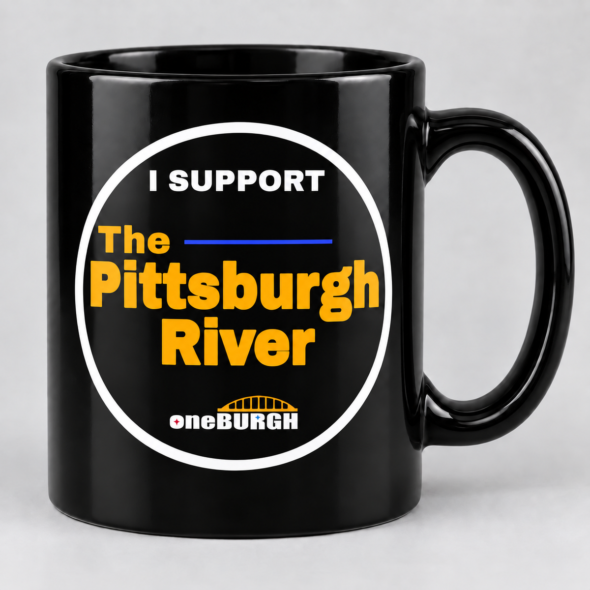 I Support the Pittsburgh River black mug